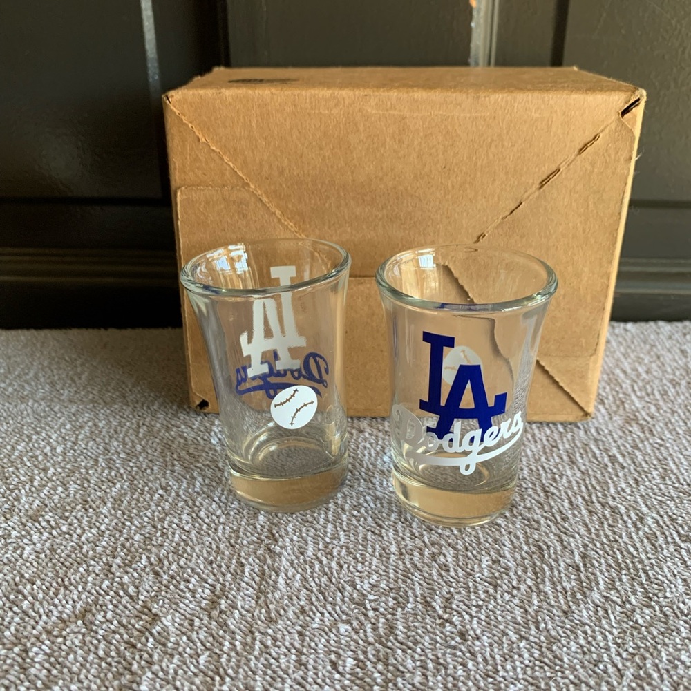 Alex & Ani - NEW-LA Dodgers inspired shot glass -engraved -baseball / LA Dodgers